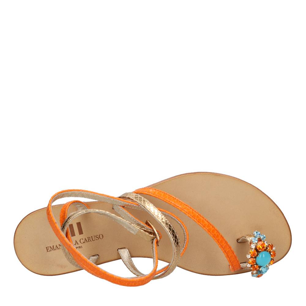 EMANUELA CARUSO Sandali flat infradito in pelle Offerta settimanale