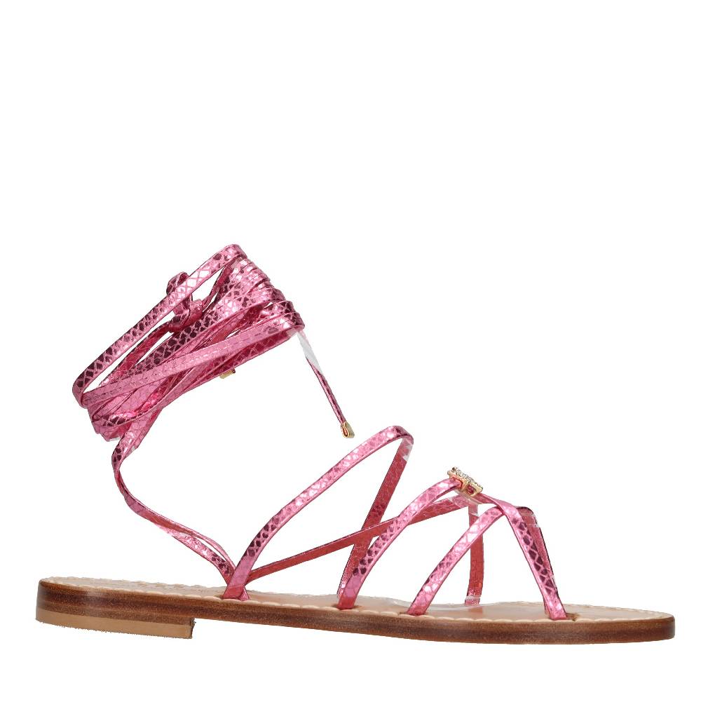 EMANUELA CARUSO Sandali flat infradito in pelle Ritorno libero