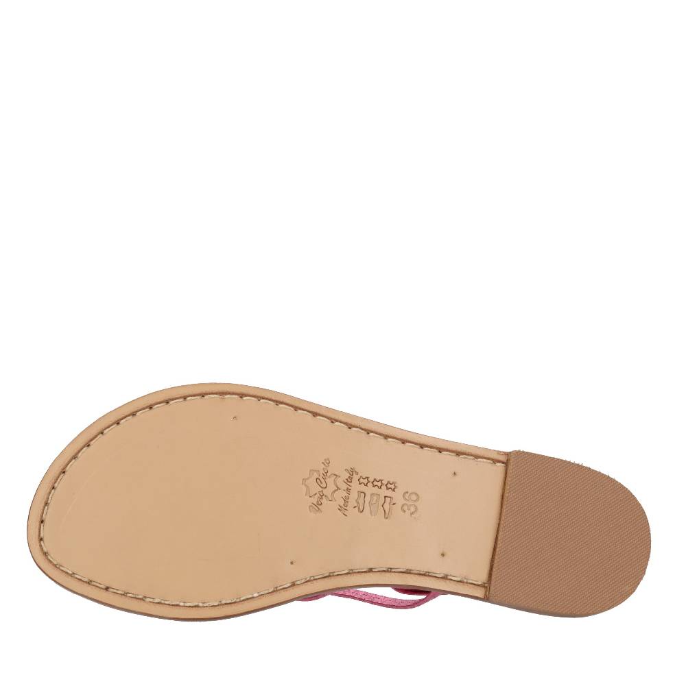 EMANUELA CARUSO Sandali flat infradito in pelle Ritorno libero