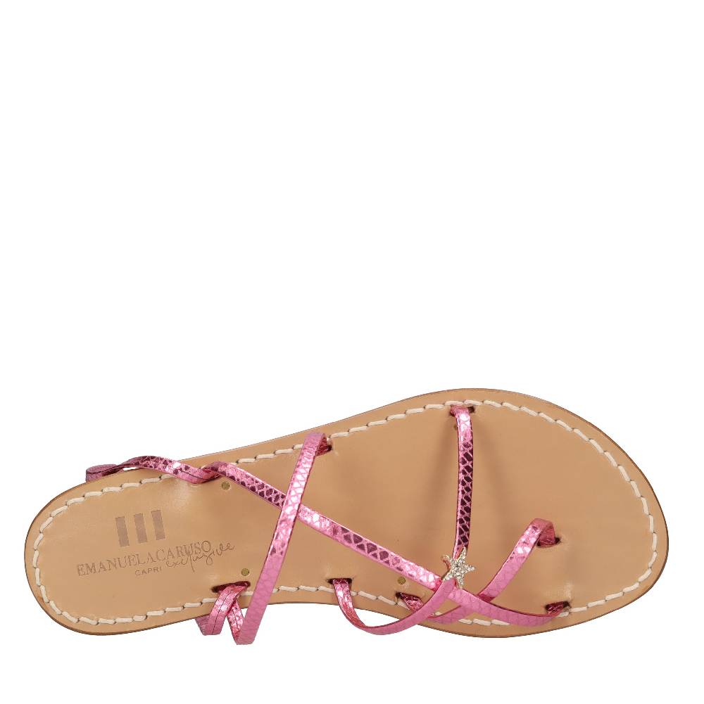 EMANUELA CARUSO Sandali flat infradito in pelle Ritorno libero