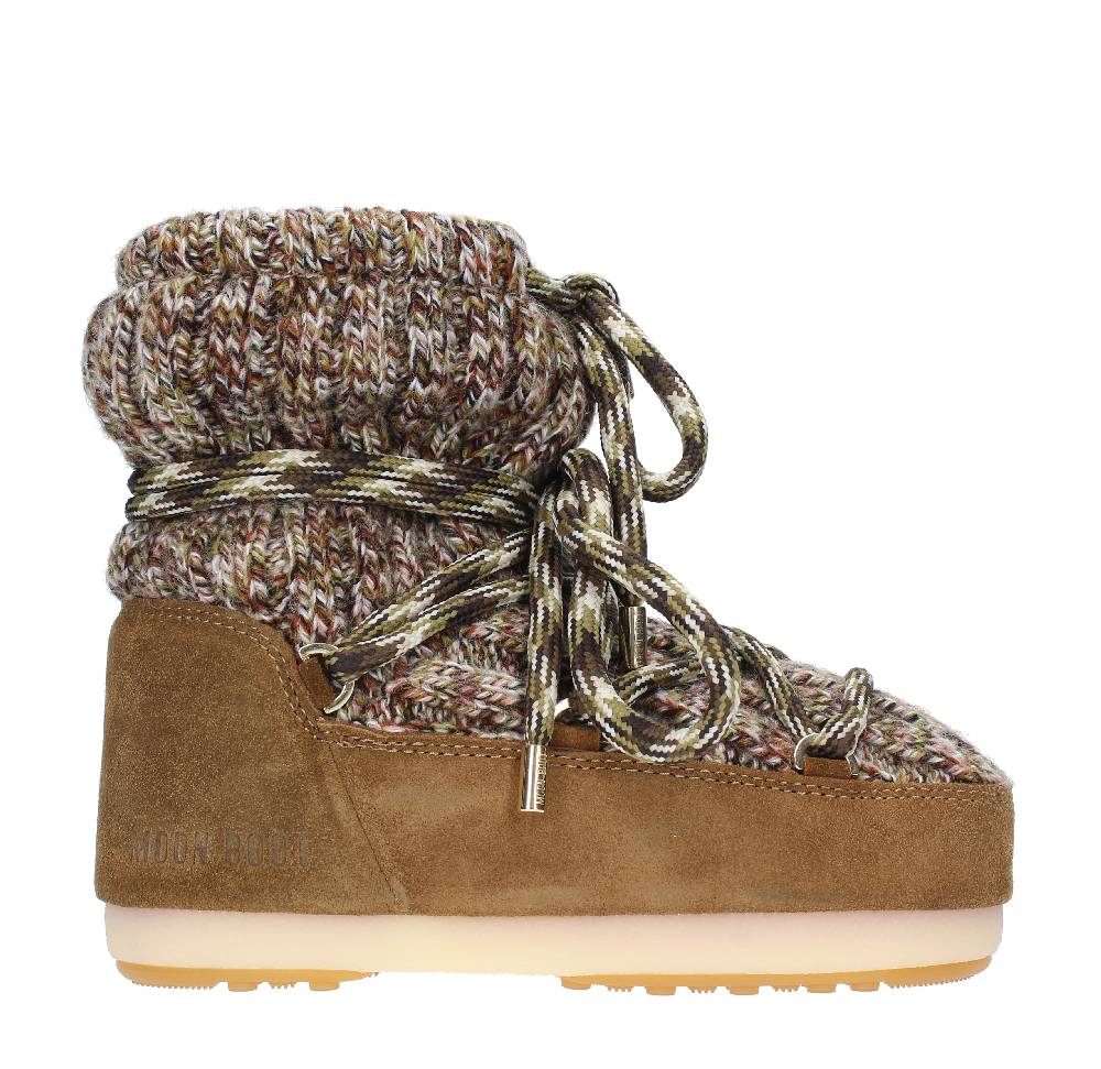MOON BOOT Stivaletti da neve modello LOW WOOL MOON BOOT in camoscio e tessuto Pezzi Unici