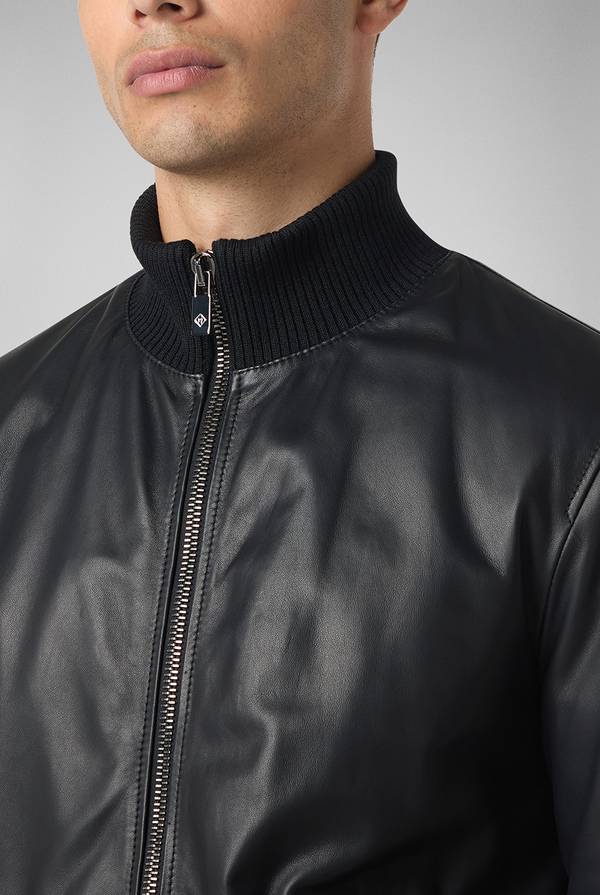 Pal Zileri Bomber in pelle con colletto stand up Outlet