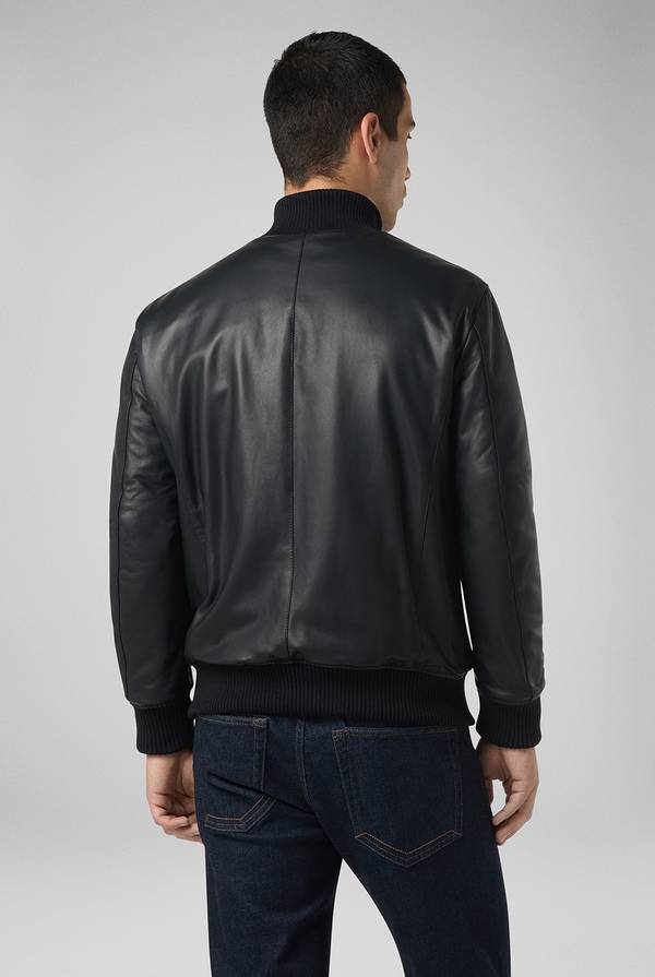 Pal Zileri Bomber in pelle con colletto stand up Outlet