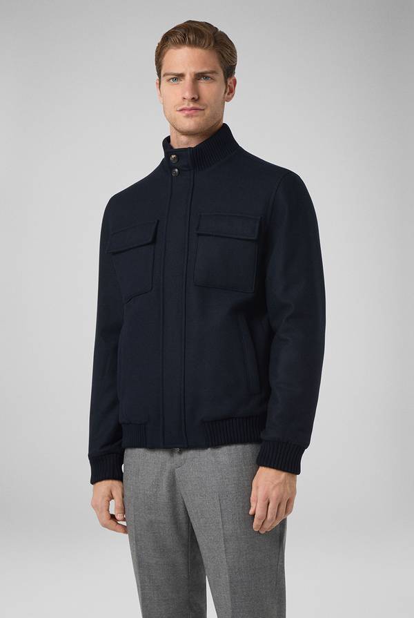 Pal Zileri Blouson in lana blu navy Offerte