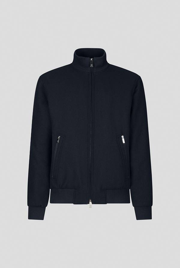 Pal Zileri Bomber in lana tecnica con finiture in maglia a contrasto