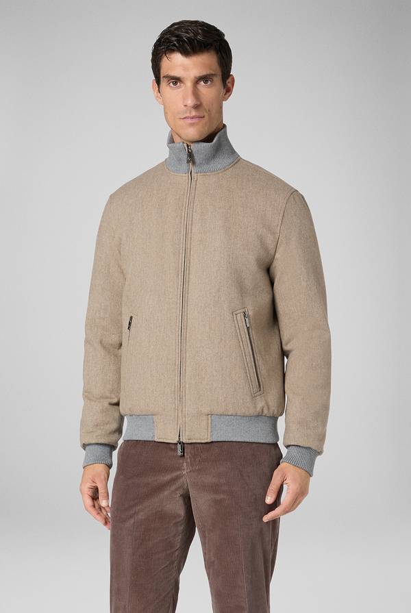 Pal Zileri Bomber in lana tecnica con finiture in maglia a contrasto Negozio