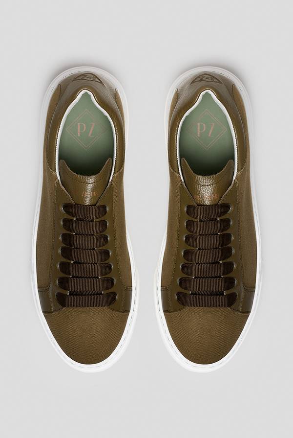 Pal Zileri Sneakers in tela di cotone con dettagli in pelle Novità