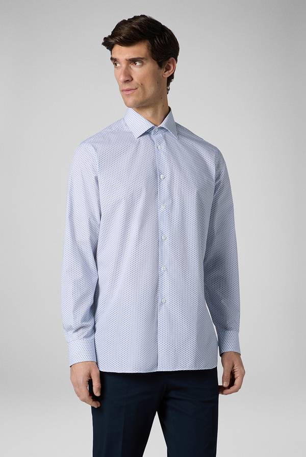 Pal Zileri Camicia in puro cotone con stampa circolare Vendita Calda