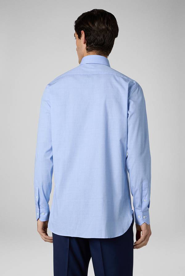 Pal Zileri Camicia Principe di Galles azzurra Saldi Di Fabbrica