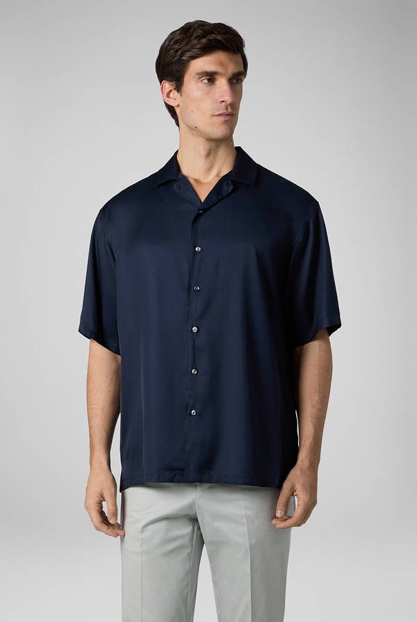 Pal Zileri Camicia bowling blu navy In Saldo