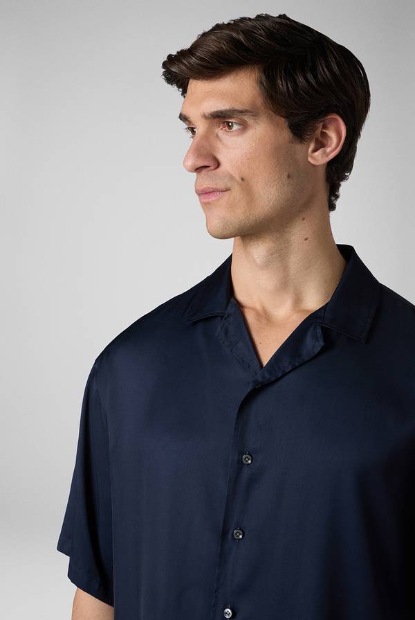 Pal Zileri Camicia bowling blu navy In Saldo