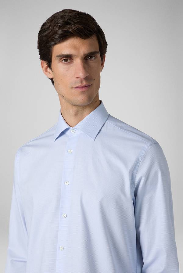 Pal Zileri Camicia azzurra con micro struttura Qualità