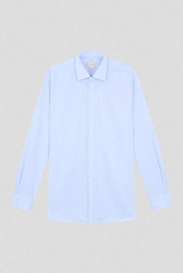 Pal Zileri Camicia azzurra in cotone con collo Milano Promozione