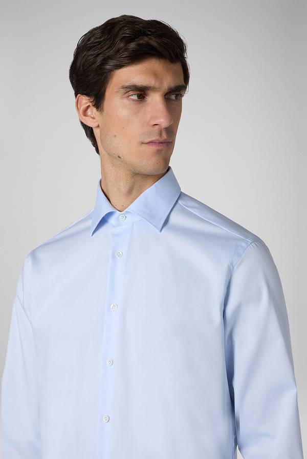 Pal Zileri Camicia azzurra in cotone con collo Milano Promozione