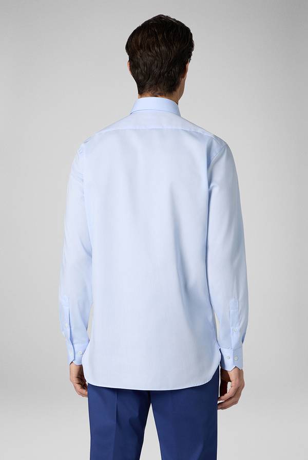 Pal Zileri Camicia azzurra in cotone con collo Milano Promozione