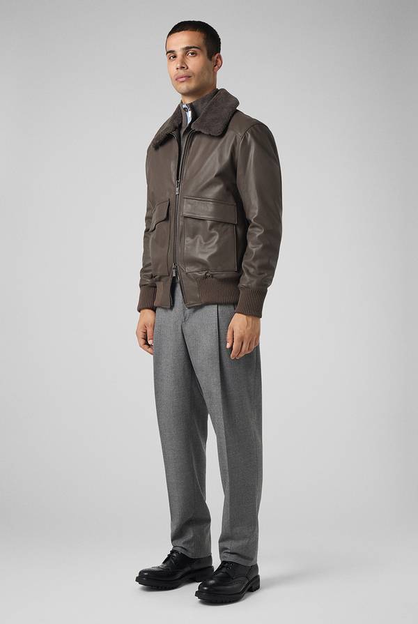 Pal Zileri Pantaloni doppia pince in lana stretch Saldi Di Fabbrica