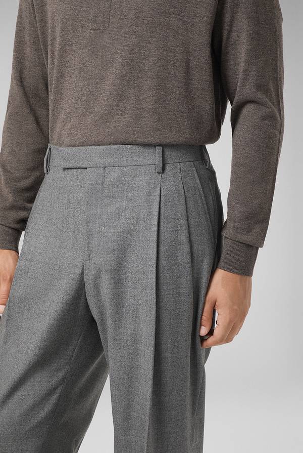 Pal Zileri Pantaloni doppia pince in lana stretch Saldi Di Fabbrica