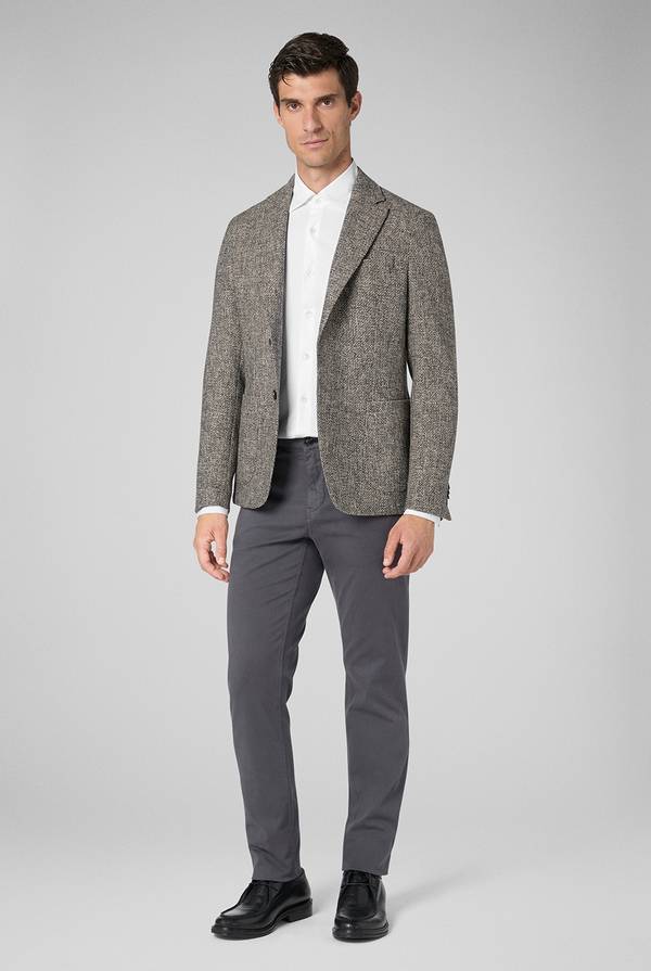Pal Zileri Pantaloni chino tinti in capo in cotone e tencel stretch Nuovo