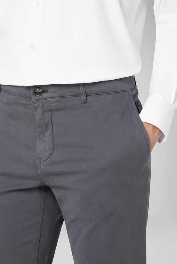 Pal Zileri Pantaloni chino tinti in capo in cotone e tencel stretch Nuovo