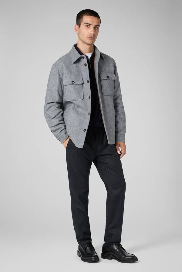 Pal Zileri Pantaloni in pura lana grigio antracite con coulisse regolabile Acquista Ora
