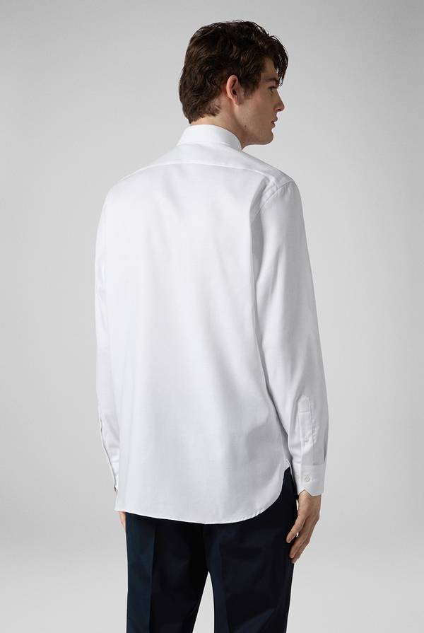 Pal Zileri Camicia bianca in cotone con micro struttura 2025