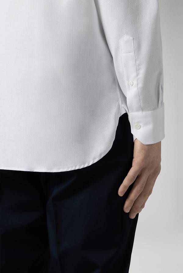 Pal Zileri Camicia bianca in cotone con micro struttura 2025