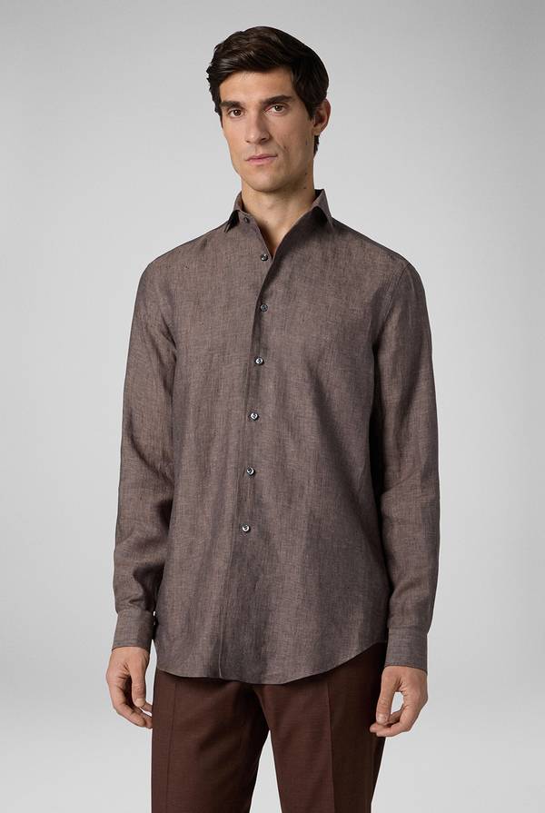 Pal Zileri Camicia in lino marrone Italy