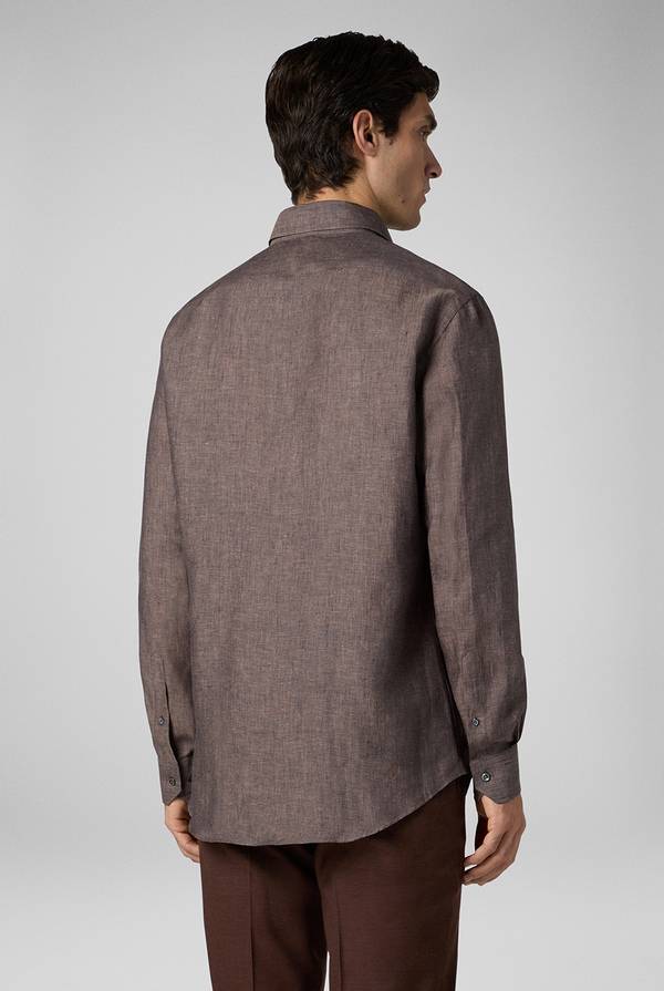 Pal Zileri Camicia in lino marrone Italy