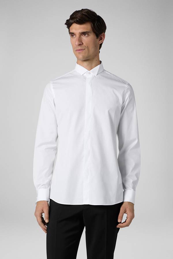 Pal Zileri Camicia Cerimonia bianca con collo smoking Promozione