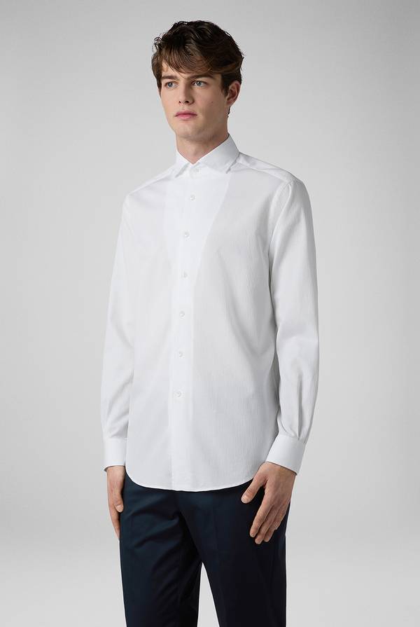 Pal Zileri Camicia bianca in cotone Consegna Veloce