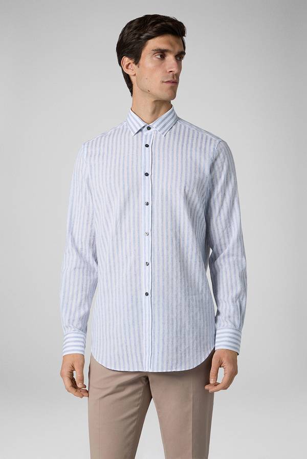 Pal Zileri Camicia a macro righe bianche e azzurre Promozione Limitata