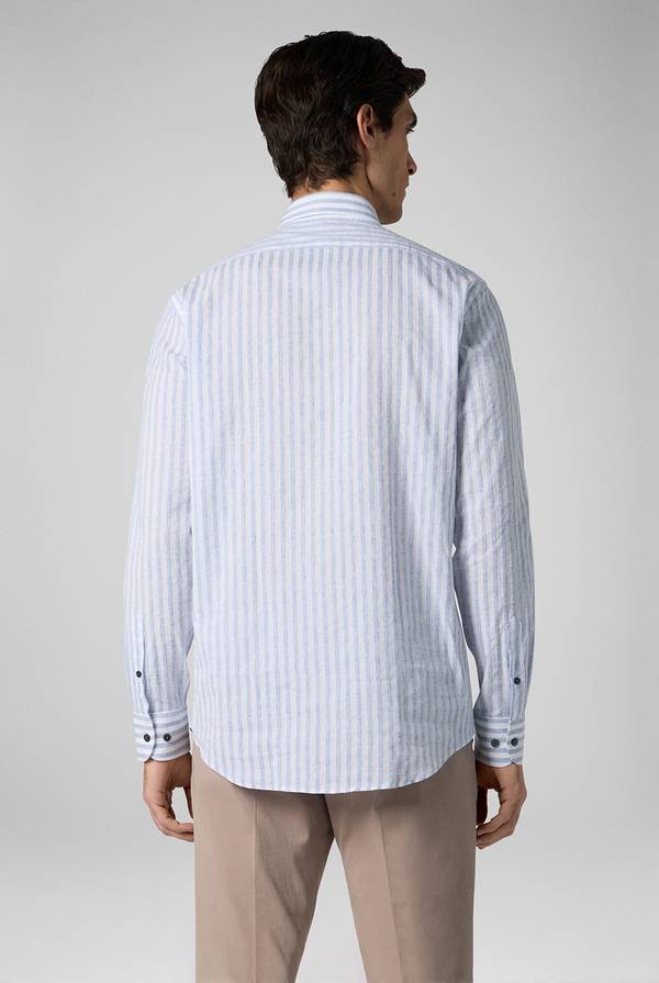 Pal Zileri Camicia a macro righe bianche e azzurre Promozione Limitata