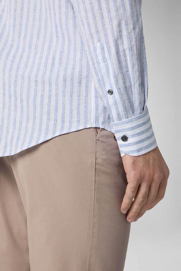 Pal Zileri Camicia a macro righe bianche e azzurre Promozione Limitata