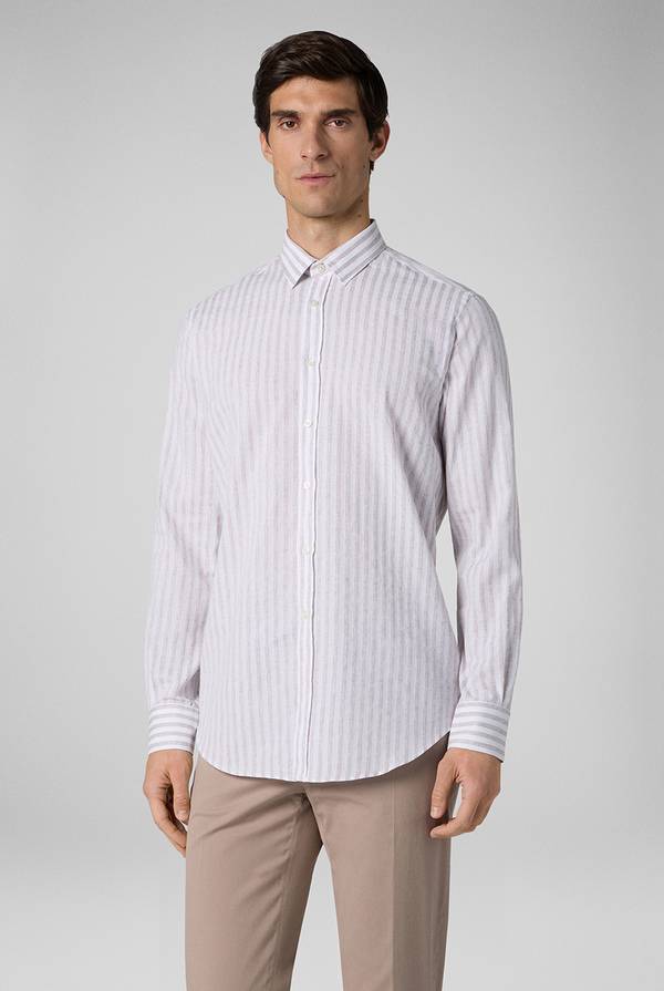 Pal Zileri Camicia a macro righe bianche e azzurre Fino Al -60%