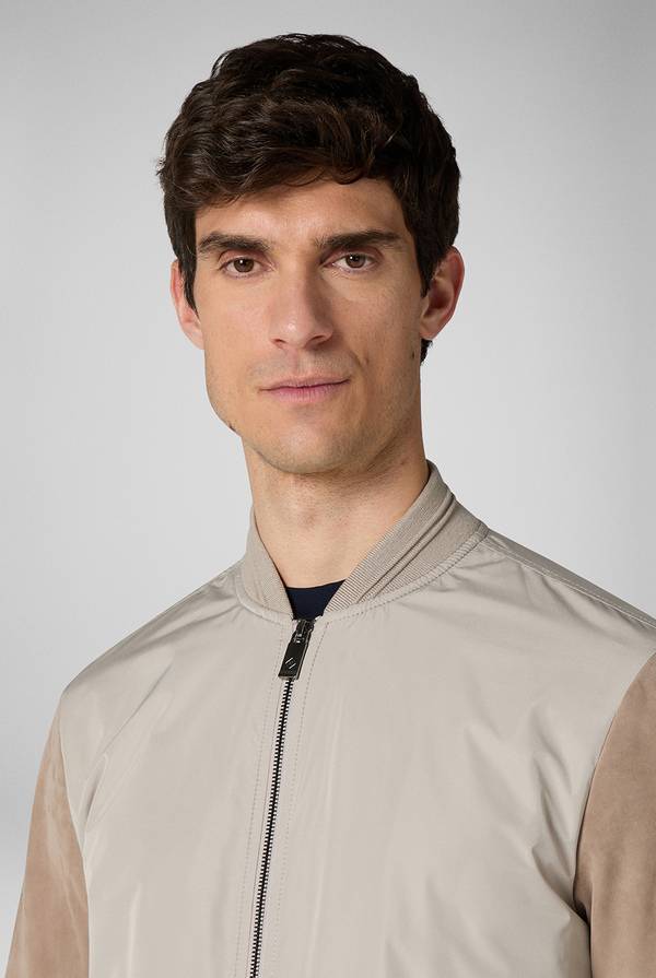 Pal Zileri Bomber beige in nylon e suede Offerte