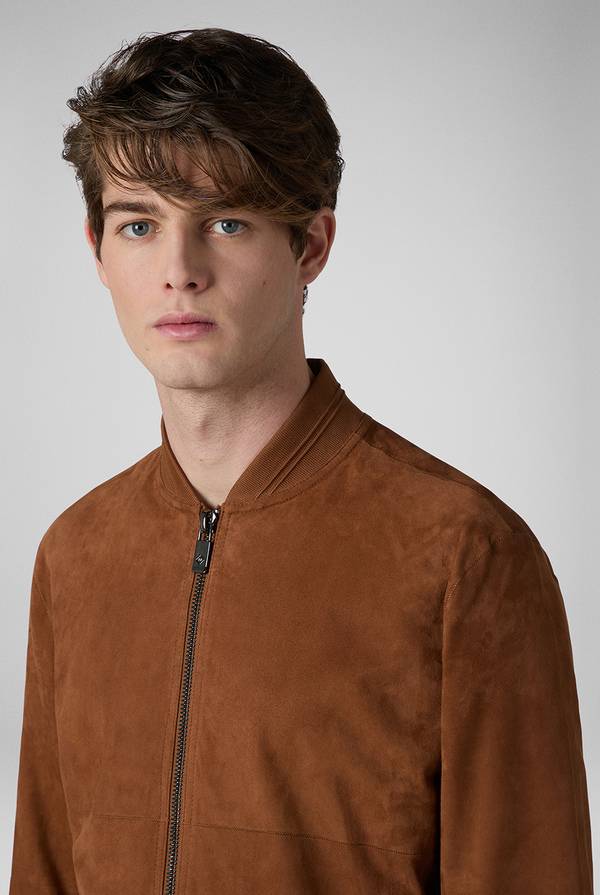 Pal Zileri Bomber in suede marrone Vendita Economica