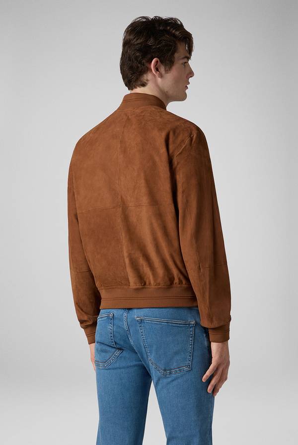 Pal Zileri Bomber in suede marrone Vendita Economica