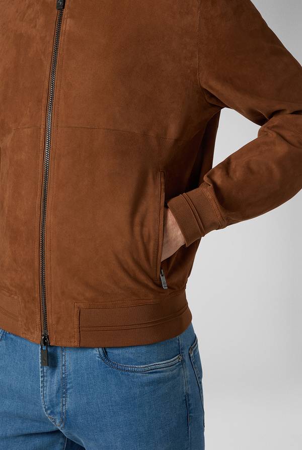 Pal Zileri Bomber in suede marrone Vendita Economica
