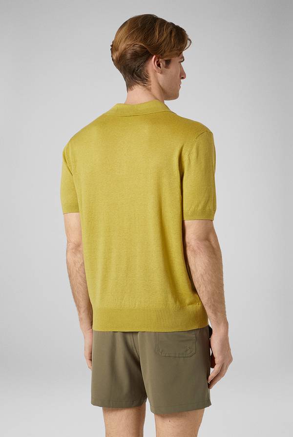 Pal Zileri Polo in maglia di lino e seta color senape Sottocosto
