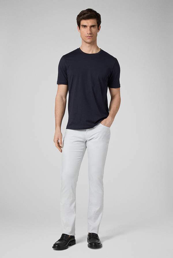 Pal Zileri T-Shirt in cotone nel colore blu navy Vendite Flash