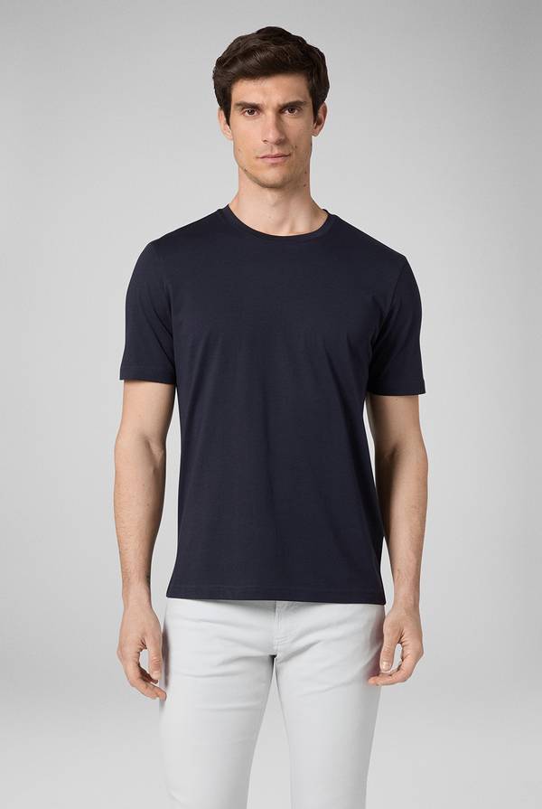 Pal Zileri T-Shirt in cotone nel colore blu navy Vendite Flash