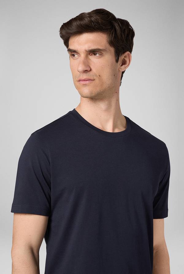 Pal Zileri T-Shirt in cotone nel colore blu navy Vendite Flash