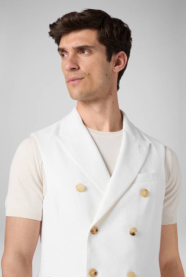 Pal Zileri Gilet doppiopetto bianco con macro bottoni Esporta salva
