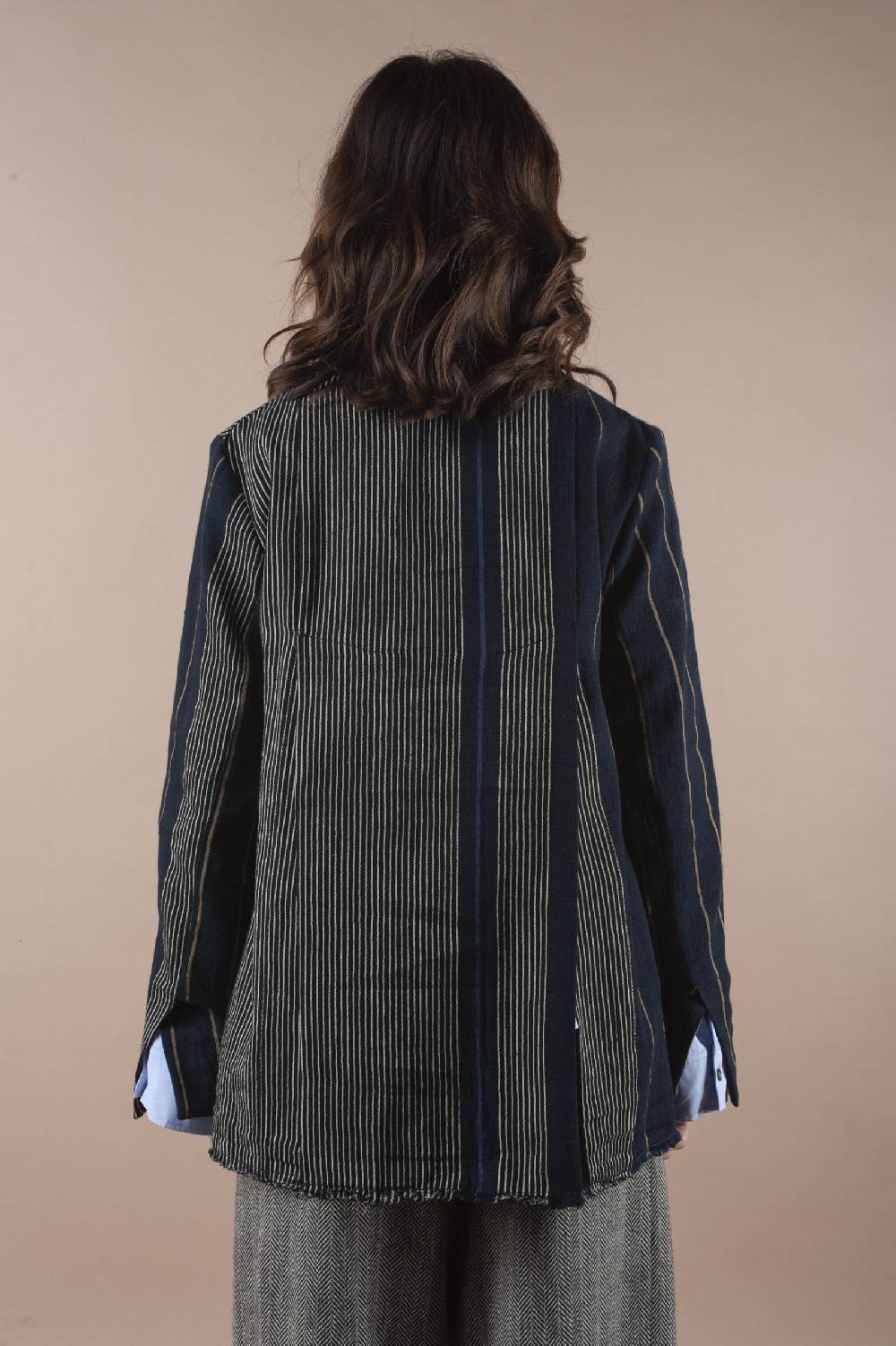 Pdr Phisique Du Role PHISIQUE DU ROLE JACKET IN WOOL/LINEN BARRE’ WITH IRREGULAR STRIPES Economico