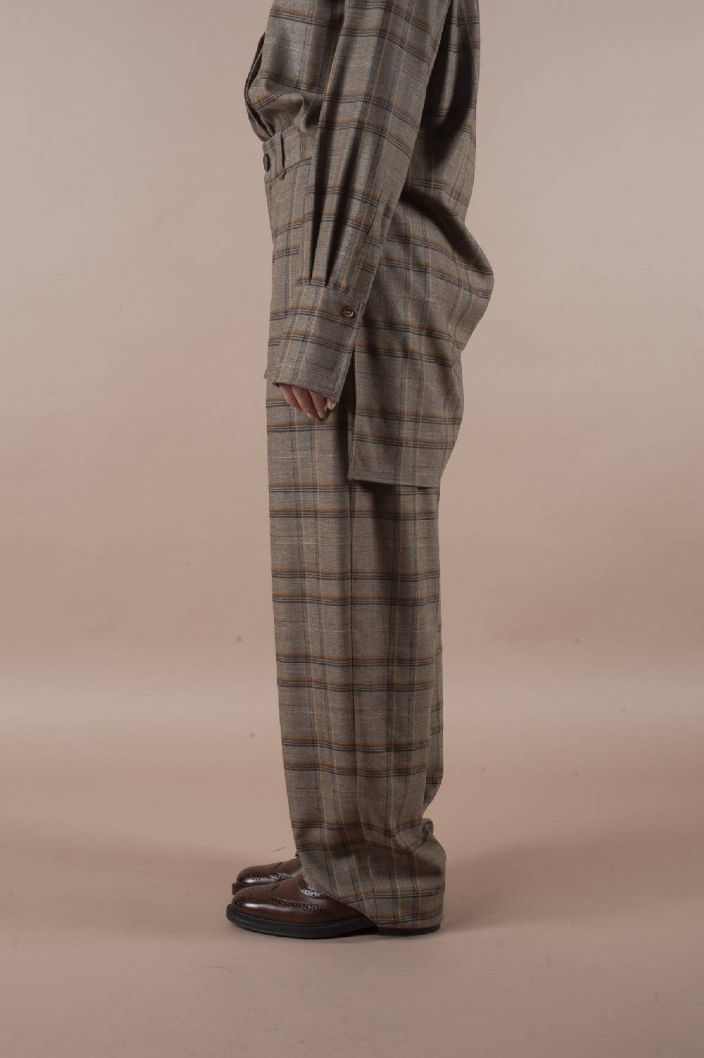 Pdr Phisique Du Role PHISIQUE DU ROLE MANNISH PANTS IN LIGHT TARTAN VIRGIN WOOL Saldi