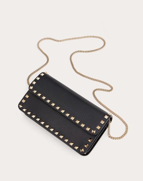 Red Valentino POUCH CON CATENA ROCKSTUD IN VITELLO GRANATO Offerte