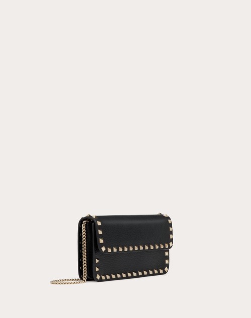 Red Valentino POUCH CON CATENA ROCKSTUD IN VITELLO GRANATO Vendita Economica