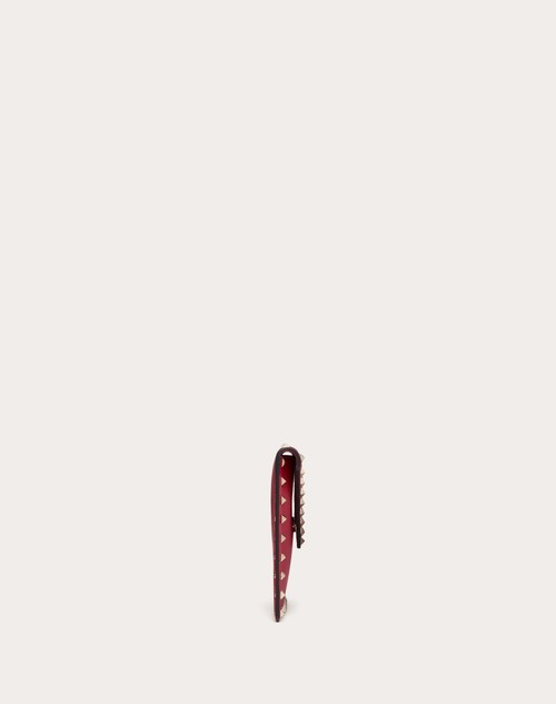 Red Valentino POUCH ROCKSTUD IN VITELLO GRANATO Saldi Di Fabbrica