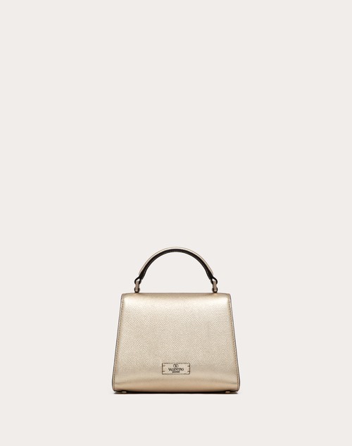 Red Valentino BORSA A MANO MINI VSLING IN VITELLO GRANATO METALLIZZATO Vendita Calda