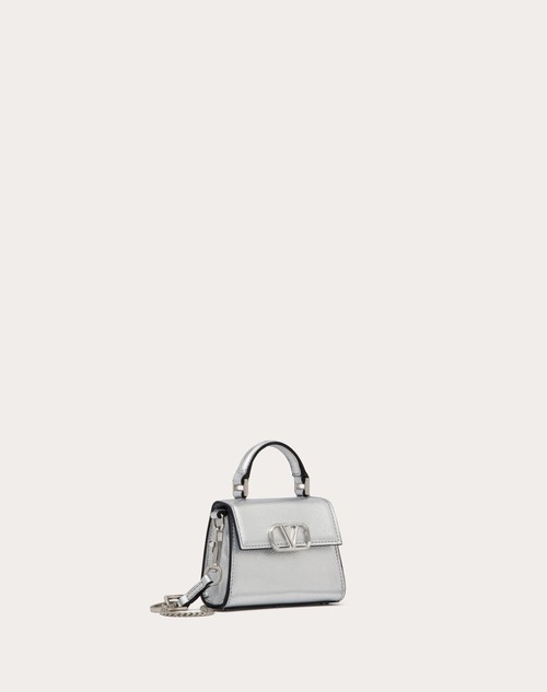 Red Valentino BORSA A MANO MICRO VSLING IN VITELLO GRANATO METALLIZZATO Vendite Flash
